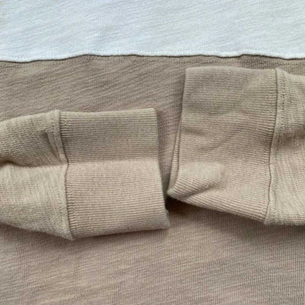 Abercrombie&Fitch Men’s Lightweight Sweater Sz S Tan White Colorblock
